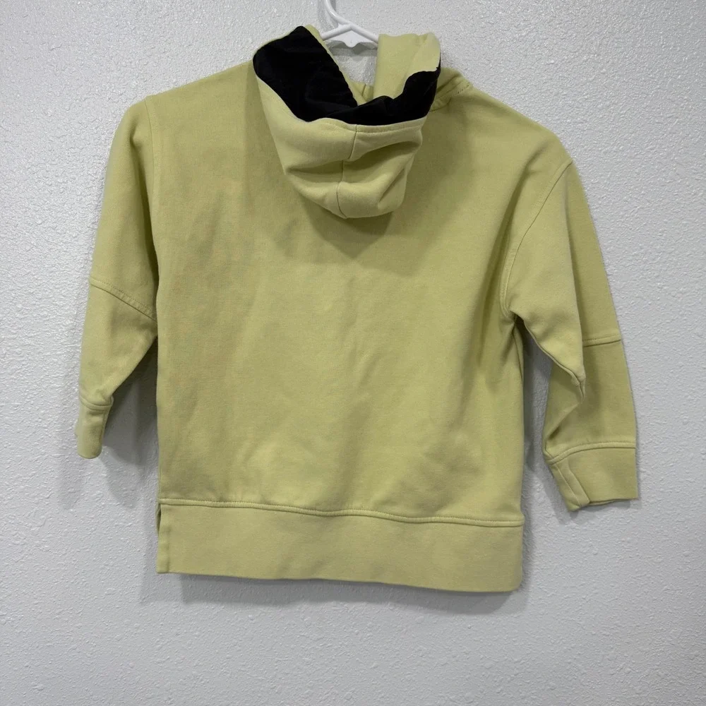 ZARA Kids Yellow‎ Graphic Hoodie Size 6 116 Kangaroo Pocket Drawstring